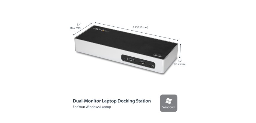 StarTech.com USB 3.0 Docking Station - Dual Monitor Laptop Docking Station met HDMI & DVI/VGA Video - 6-port USB 3.1 Gen 1 5Gbps Hub, GbE, Audio - Universeel USB Type-A Dock - Windows & Mac