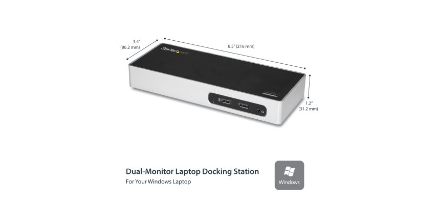 StarTech.com USB 3.0 Docking Station - Dual Monitor Laptop Docking Station met HDMI & DVI/VGA Video - 6-port USB 3.1 Gen 1 5Gbps Hub, GbE, Audio - Universeel USB Type-A Dock - Windows & Mac