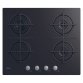 CANDY Plaque gaz CDK6KB, 4 foyers gaz, Verre trempé, grilles fonte
