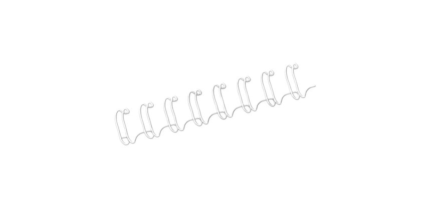 Reliure métallique fellowes relieur pas 3:1 34 boucles a4 1/2 in diamètre 12.7mm coloris blanc boîte 100 unités