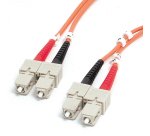 StarTech.com Câble Fibre Optique Multimode SC à SC OM1 de 2m, Dimension de la Fibre 62.5/125, Réseaux 10G - Cordon de Raccordement Fibre LSZH