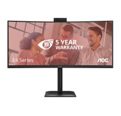 AOC E4 CU34E4CW écran plat de PC 86,4 cm (34") 3440 x 1440 pixels UltraWide Quad HD LED Noir