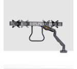 StarTech.com Bras pour Double Moniteur avec Barre Transversale, Écrans Jusqu'à 27", VESA 75x75/100x100, Max 15kg, Pince en C, Entièrement Articulé, Ressort Mécanique, TAA