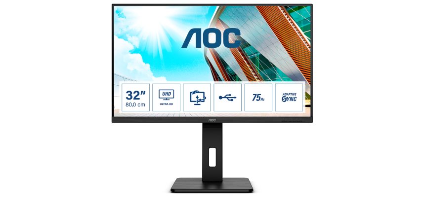 AOC P2 U32P2 Monitor PC 80 cm (31.5") 3840 x 2160 Pixel 4K Ultra HD LED Nero