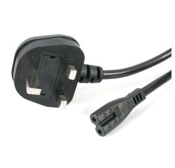 StarTech.com 1m UK Computer Stroomkabel, BS 1363 naar C7, 2.5A 250V, 18AWG, Zwart, UK Laptop Vervangkabel, Printer Voedingskabel, Laptop Lader Kabel / Laadkabel, UL-Listed