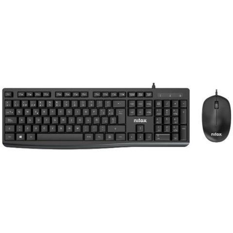 Nilox NXKME0012 teclado Ratón incluido Universal USB QWERTY Español Negro