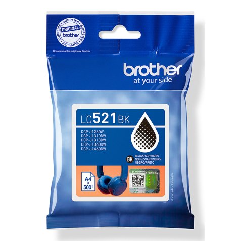 Brother LC521BK Cartouche d'encre originale - Noir