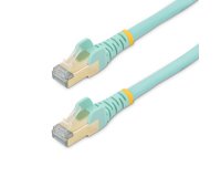 StarTech.com Cable de 1m de Red Ethernet RJ45 Cat6a Blindado STP - Cable sin Enganche Snagless - Aguamarina