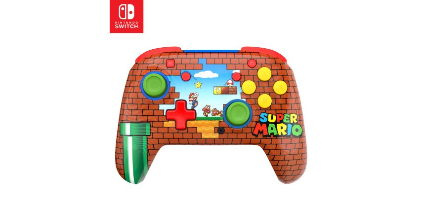 Turtle Beach Rematch Mario Bricks Controller da gaming wireless per Nintendo Switch. Funziona anche con Nintendo Switch 2 - Pulsante C non disponibile.
