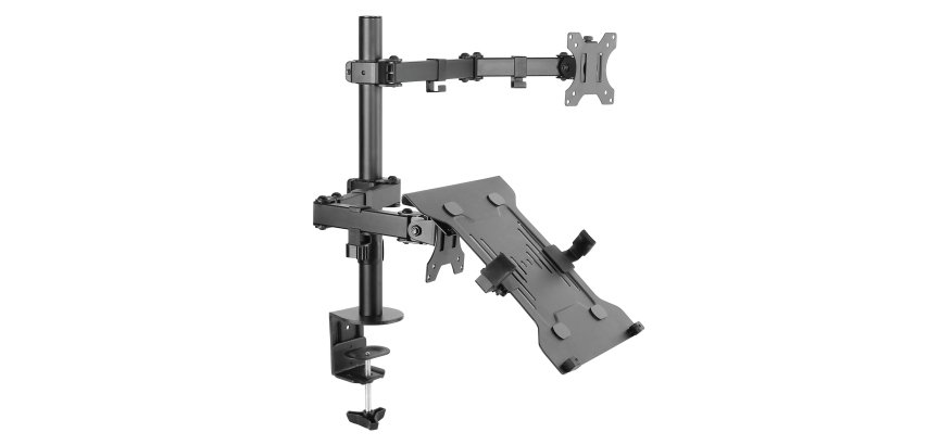 Equip Soporte de escritorio articulado de doble brazo para monitor portátil de 13"-32
