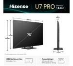 Hisense U7Q PRO 75U7Q PRO 190,5 cm (75") 4K Ultra HD Smart TV Wi-Fi Nero 500 cd/m²