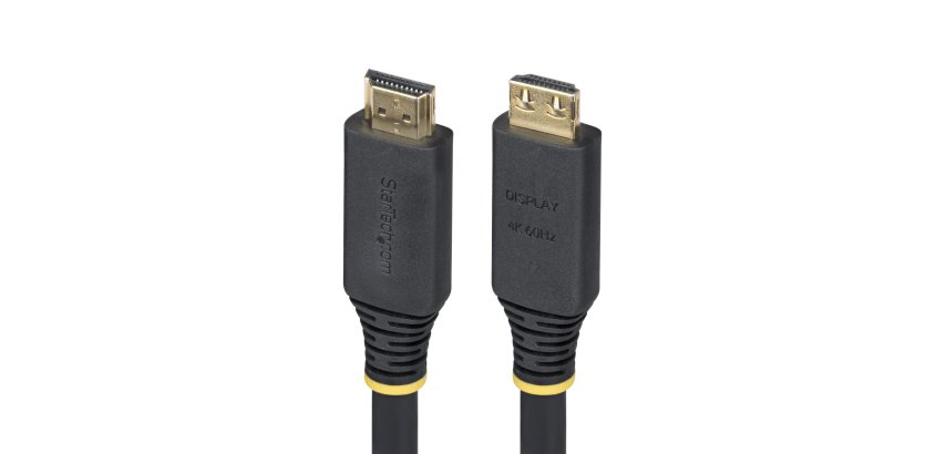 StarTech.com Câble HDMI Haut Débit de 10,6m avec Connecteur à Pince, 4K 60Hz/1440p 144Hz, HDR10/HDCP 2.2/ARC, 18Gbps, UHD HDMI, Cordon pour TV/Moniteur/Écran, Gaine TPE