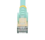 StarTech.com Câble Ethernet CAT6a 50cm - Cordon RJ45 Blindé STP Anti-Accrochage 10GbE LAN - Câble Réseau Internet 100W PoE - Turquoise - Snagless - Testé Individuellement - UL/TIA