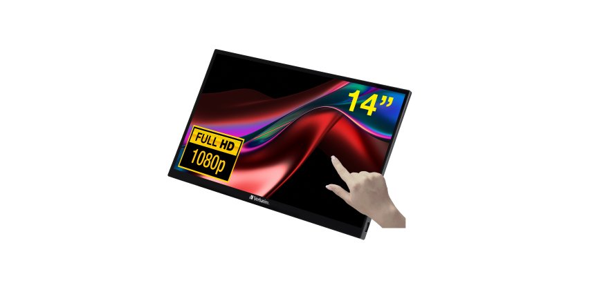 Verbatim 49591 pantalla para PC 35,6 cm (14") 1920 x 1080 Pixeles Full HD LCD Pantalla táctil Negro
