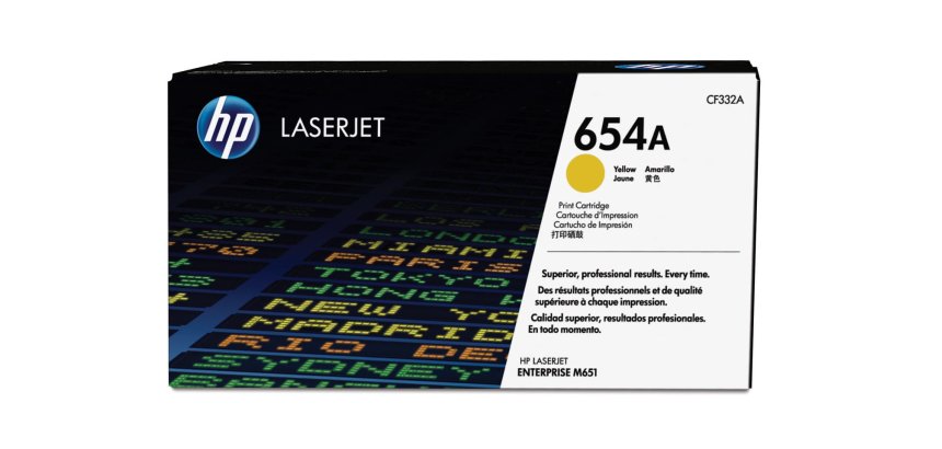 HP 654A - yellow - original - LaserJet - toner cartridge (CF332A)