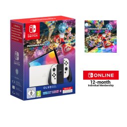 Nintendo Switch OLED + Mario Kart 8 Deluxe + Switch Online 12 Months videoconsola portátil 17,8 cm (7") 64 GB Pantalla táctil Wifi Blanco