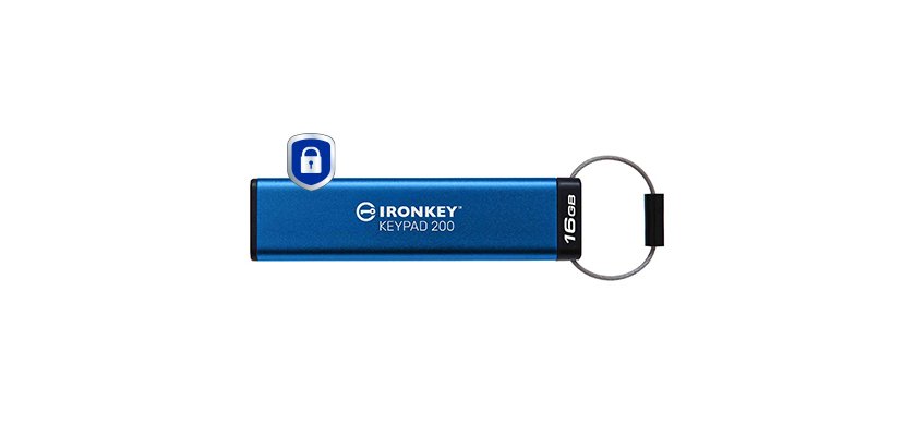 Kingston Technology IronKey Keypad 200 de 16 Go, FIPS 140-3 niveau 3 (en attente), chiffrement AES-256