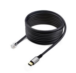 StarTech.com Adaptador USB-C a RJ9 para Auriculares con Micrófono - Adaptador USB Tipo C a RJ9 con Cable de 1,8m - Adaptador para Teléfonos, Ordenadores de Sobremesa o Portátiles