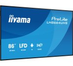 iiyama LH8664UHS-B3AG Écran d'affichage dynamique Écran plat de signalisation numérique 2,17 m (85.6") Wifi 500 cd/m² 4K Ultra HD Noir Intégré dans le processeur Android 24/7