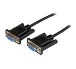 Cable de 1m Nulo de Módem Serie RS232 DB9 - Hembra a Hembra - Color Negro