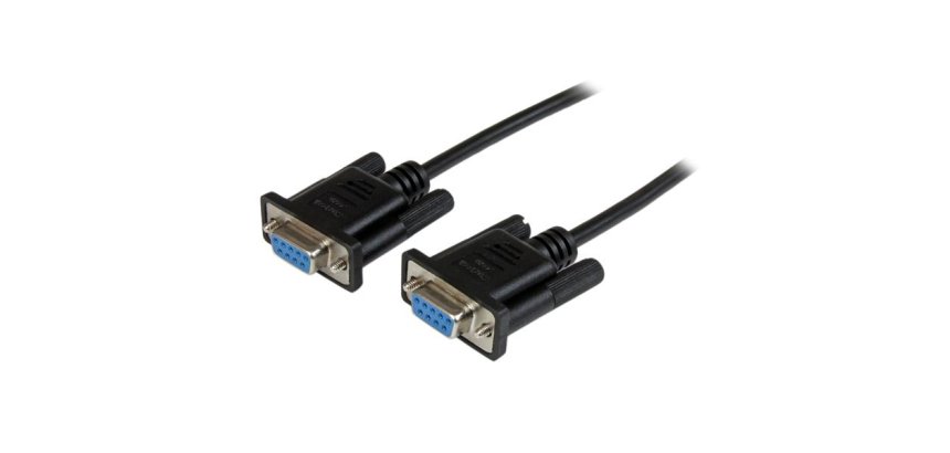 Cable de 1m Nulo de Módem Serie RS232 DB9 - Hembra a Hembra - Color Negro