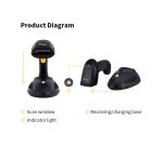 Equip Wireless 1D Laser Barcode Scanner, Long Distance, with Stand