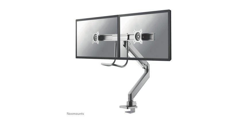 Neomounts NM-D775DXSILVER Support d'écran à fixer 10-32" - ressort à gaz - Topfix - arrêt 180°