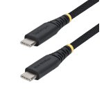 StarTech.com Cable de Carga USB-C Trenzado de TPE y Nailon de 15cm - Cable Cargador USB Tipo C - - Cable Cargador para Portátil o Tablet - Cable de Servicio Pesado - USB 2.0 - PD 60W 3A - Negro
