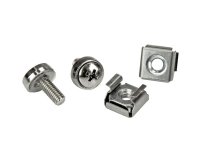 StarTech.com Lot de 20 Vis M5 de 12mm, Écrous Cage à Trous Carrés et Outil de Montage, Kit de Fixation pour Baies de Serveurs, Armoires et Boîtiers de 19" ou 10", Argent - TAA
