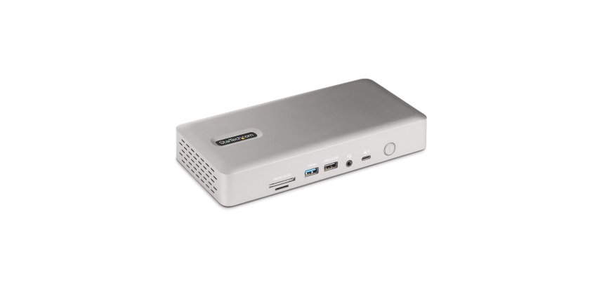 StarTech.com Station d'Accueil Universelle USB4 et Thunderbolt 4, Quatre Écrans sous Windows, Deux Écrans sur MacBook, Station d'Accueil HDMI DP avec Chargeur pour PC Portable 100W