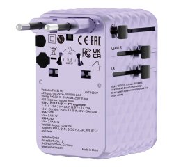 Verbatim 30193 Universal Mobile Device Charger Purple Power Fast Charging Indoor