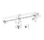 Equip Soporte articulado de sobremesa para triple monitor de 17"-32