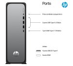 HP OmniDesk Slim S03-0033nf PC Intel Processor 300 300 8 Go DDR5-SDRAM 256 Go SSD Windows 11 Home Tower Argent