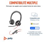 HP Poly Micro-casque Poly Blackwire 8225 stéréo USB-C + adaptateur USB-C/A