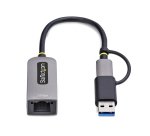 StarTech.com Adaptateur 2.5GbE USB-C vers Ethernet avec Convertisseur USB-A, NBASE-T NIC, USB 3.0 Type-C 2.5/1G Réseau Multi Speed, Compatible Thunderbolt, Windows & Mac