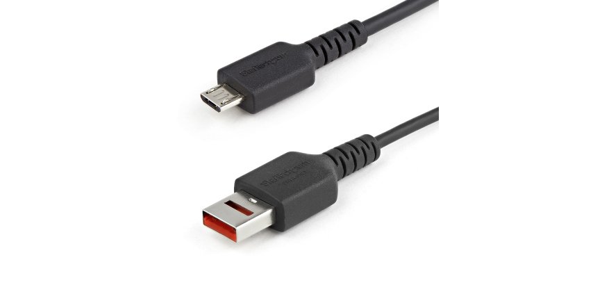StarTech.com 3ft (1m) Secure Charging Cable – USB-A to Micro USB Data Blocker Charge-Only Cable – Power-Only Charger Cable for Phone/Tablet – Data Blocking USB Protector Adapter Cable