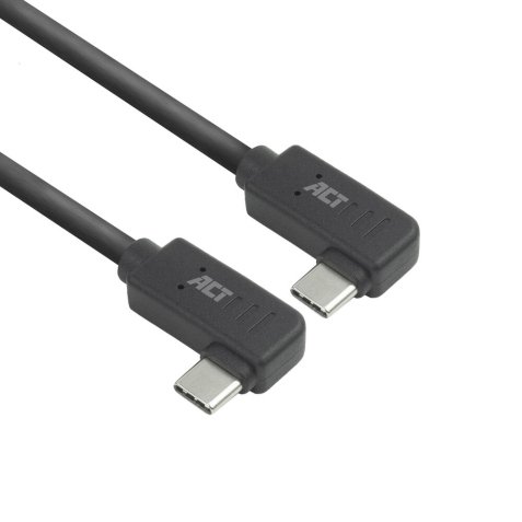 ACT Câble USB 3.0 10 Gbit/s 60 W USB Type-C® (coudé à gauche/droite) vers USB Type-C® (coudé à gauche/droite), 2 mètres