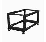 StarTech.com Server Rack a 4 Montanti 8U Open Frame, Armadio Rack di Rete 19" con Ruote, piedini di livellamento o montaggio a pavimento, Quadro Rack Scorrevole/profondità regolabile per apparecchiature AV/Dati/IT