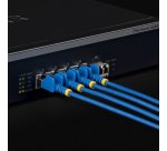 StarTech.com 30cm Blue Slim CAT6a Ethernet Cable, Snagless, FTP, Bare Copper Wire, Slim RJ45 Network Patch Cord 34AWG, Fluke Channel Tested