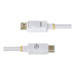 StarTech.com Câble DisplayPort 1.2 de 1,8m Blanc Certifié VESA, 4K 60Hz, 21.6Gbps, Connecteurs DP Verrouillables, Câble DisplayPort DP 1.2, Câble de Moniteur DP, M/M