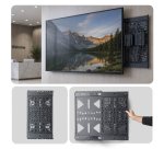 StarTech.com Panneau de Rangement Coulissant pour Composants Audiovisuels, Support pour Décodeur et Accessoires, Charge max. 10 kg, Support Mural Multimédia à Installer Derrière le Téléviseur, Conception Coulissante pour un Accès Facile