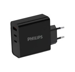 Philips Chargeur secteur 65W 2 ports USB-Type C et 1 USB-A