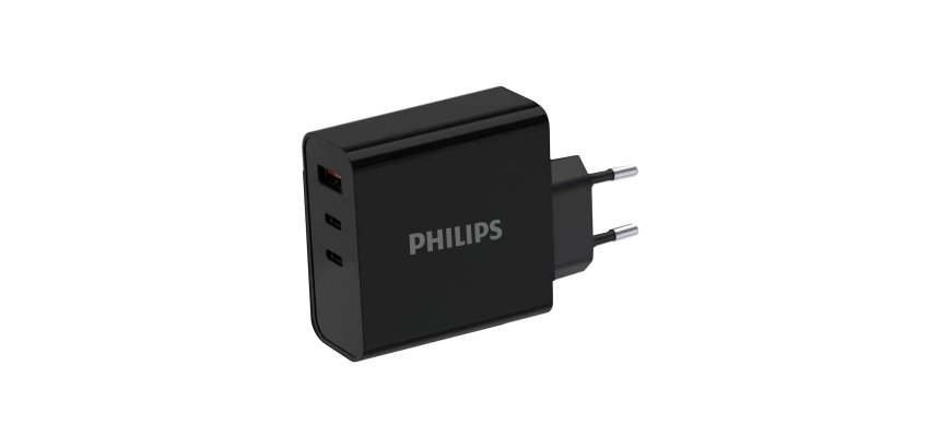 Philips Chargeur secteur 65W 2 ports USB-Type C et 1 USB-A