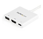 StarTech.com Adaptateur multiport USB-C vers HDMI 4K avec USB Power Delivery et port USB-A - Blanc