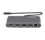 StarTech.com Mini-Station d'Accueil Thunderbolt à Deux Écrans, HDMI 4K 60Hz, Hub Sans Pilote pour Windows et Mac, Gigabit Ethernet, 1 port USB-A (USB 5Gbps), Câble de 28cm