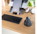 Souris ergonomique verticale sans fil rechargeable R-Go HE Basic droitier gris - taille M