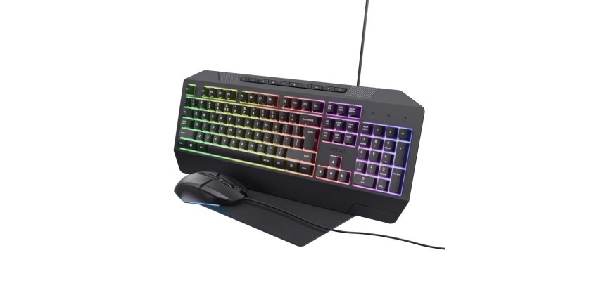 Trust 25282 clavier Souris incluse Gaming USB QWERTY Français Noir