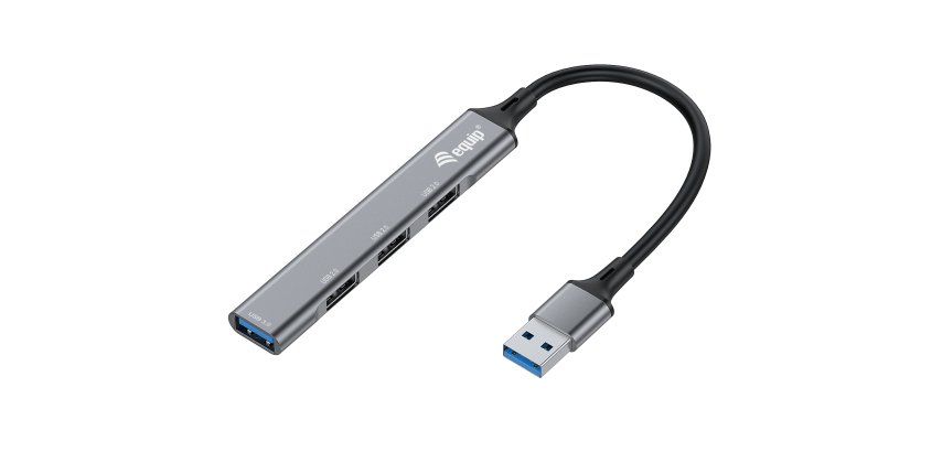 Equip 128960 hub di interfaccia USB 3.2 Gen 1 (3.1 Gen 1) Type-A 5000 Mbit/s Nero, Grigio