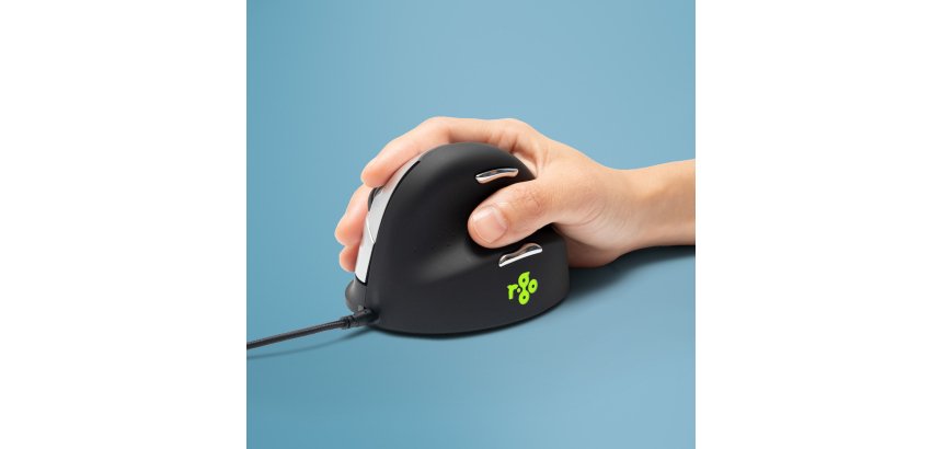 R-Go Tools Souris Ergonomique R-Go HE Break avec logiciel de pause, droiter, grand (longueur de la main > 185 mm), filaire, noir