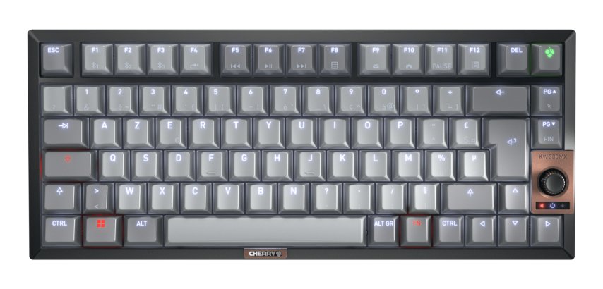 CHERRY KW 300W MX clavier Maison USB + Bluetooth AZERTY Français Noir, Cuivre, Gris